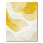 Golden Abstract Wave Serene Rug