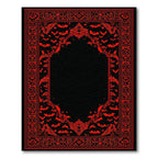 Gothic Red Black Bat Rug(Black)