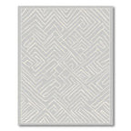 Gray Geometric Maze Modern Rug(Gray)