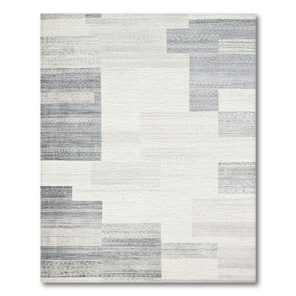 Gray Geometric Textured Calm Rug(Gray)