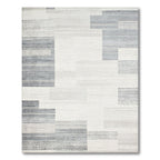 Gray Geometric Textured Calm Rug(Gray)