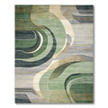 Green Abstract Flowing Serene Rug(Green)