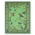 Green Bird Floral Vibrant Rug(Green)