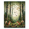 Green-Brown Woodland Cheerful Rug(Brown)