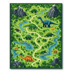Green Dinosaur Adventure Rug(Green)