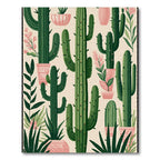 Green & Pink Cactus Cheerful Rug