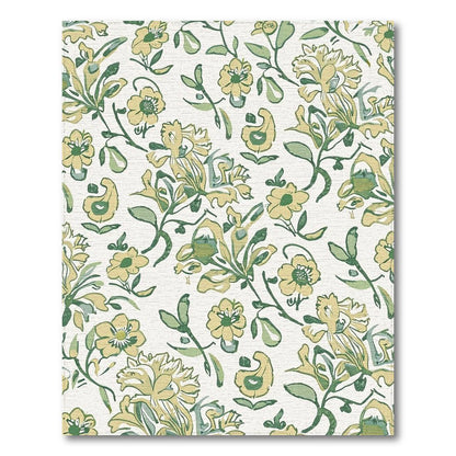 Green-Yellow Floral Serene Rug(Green)
