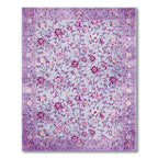 Lavender Blue Floral Romantic Rug(Purple)
