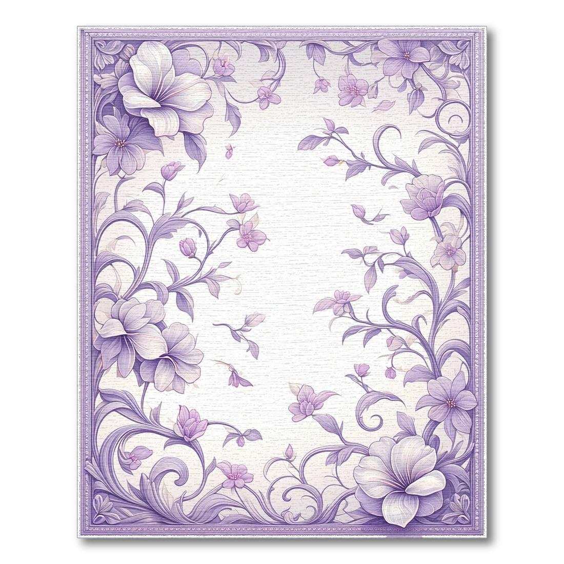 Lavender Floral Vine Serene Rug(Purple)