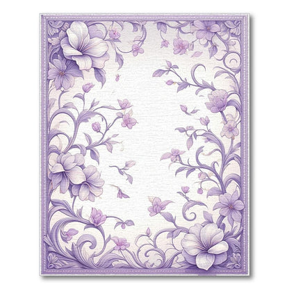 Lavender Floral Vine Serene Rug(Purple)