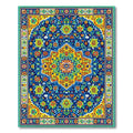 Lively Blue Floral Medallion Rug(Blue)