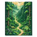 Lush Green Prehistoric Adventure Rug(Green)