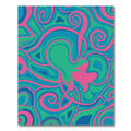 Vibrant Pink Blue Green Swirls Rug