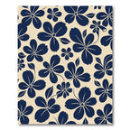 Navy Blue Floral Blossom Repeats Rug