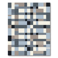 Gray Blue Tan Geometric Blocks Rug