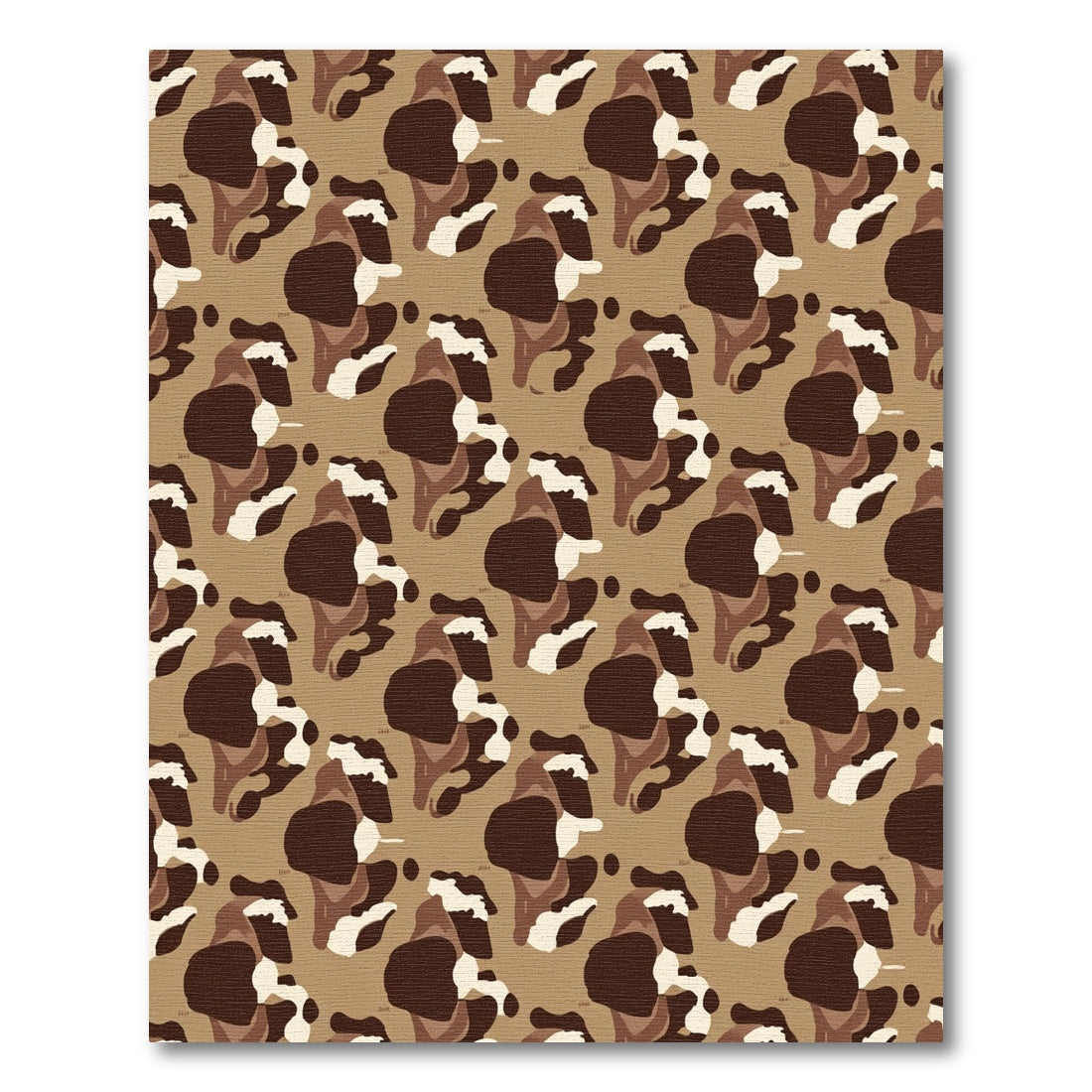 Brown Earthy Camouflage Abstract Shapes Rug