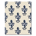 Dark Blue Damask Floral Crest Rug
