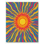 Radiant Psychedelic Sunburst Rays Rug