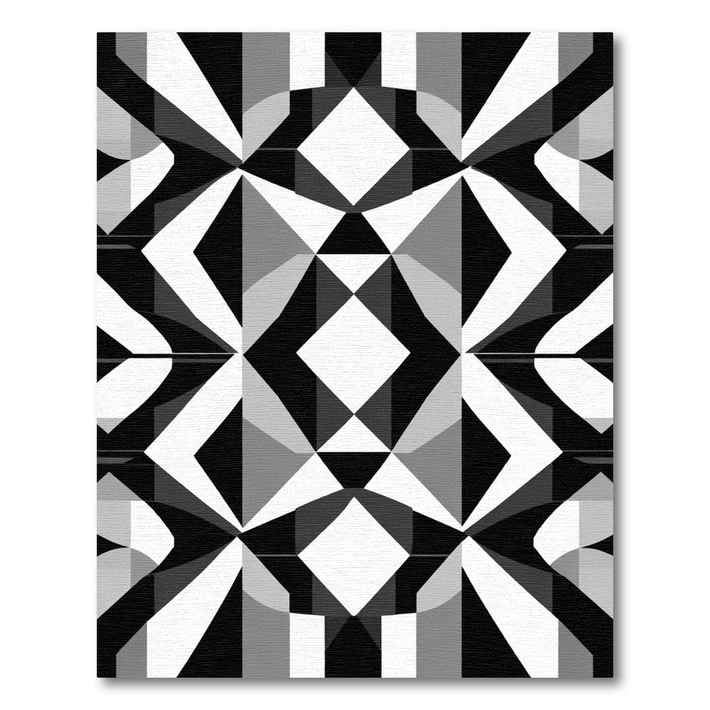 Monochromatic Geometric Illusion Rug
