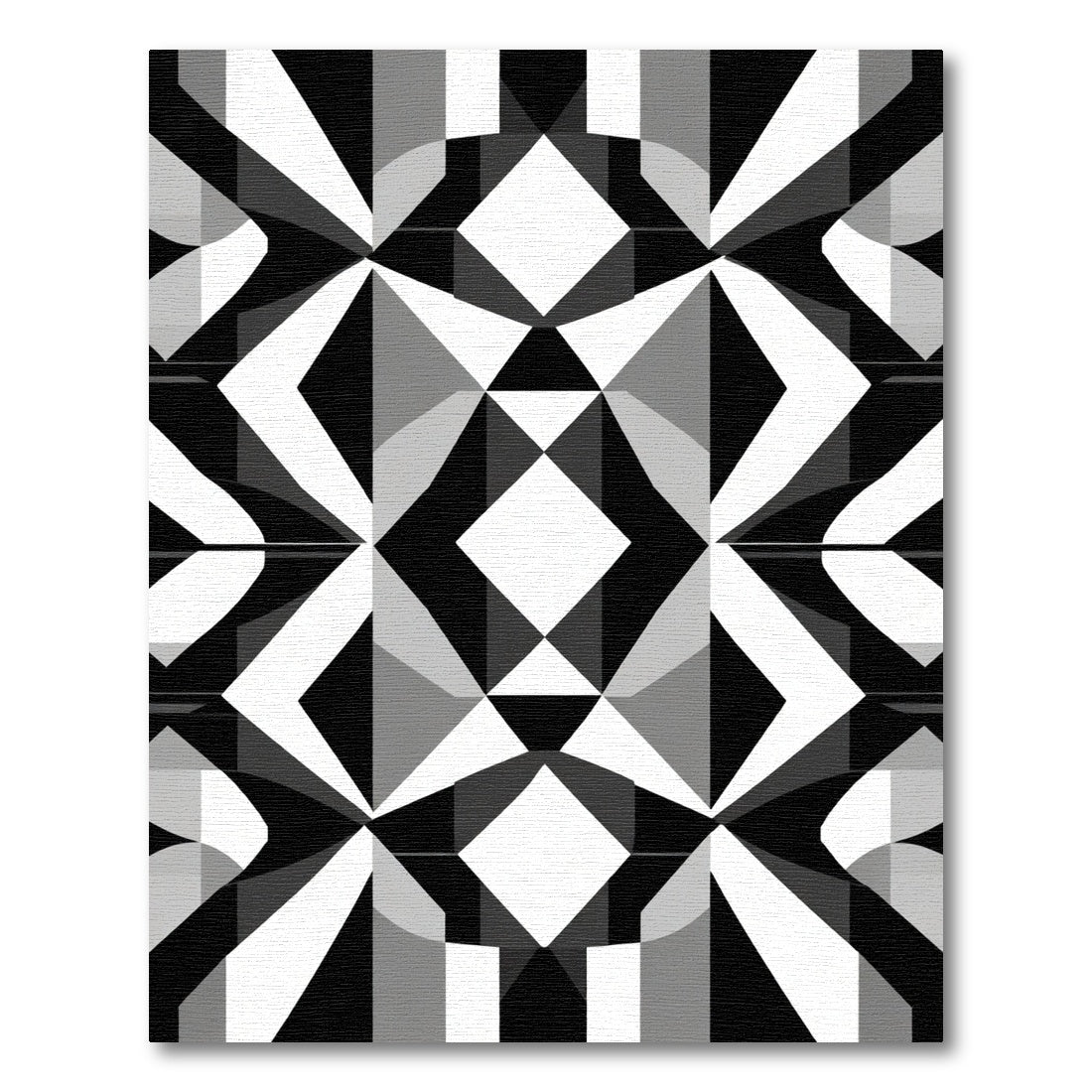 Monochromatic Geometric Illusion Rug