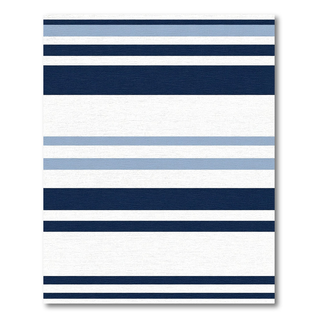 Classic Navy Blue White Stripe Rug