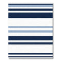 Classic Navy Blue White Stripe Rug