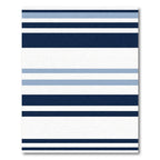 Classic Navy Blue White Stripe Rug