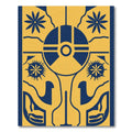 Bold Navy Yellow Floral Sunburst Rug
