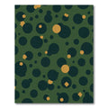 Dark Green Scattered Circles and Diamonds Rug