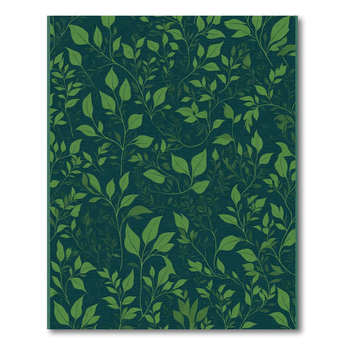 Deep Green Leafy Vine Garden Rug