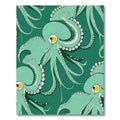Teal Octopus Swirl Abstract Rug