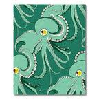 Teal Octopus Swirl Abstract Rug