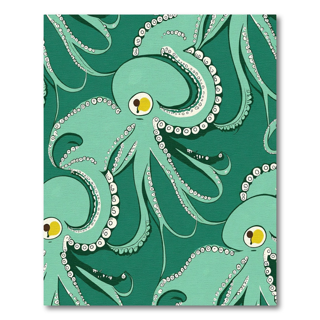 Teal Octopus Swirl Abstract Rug