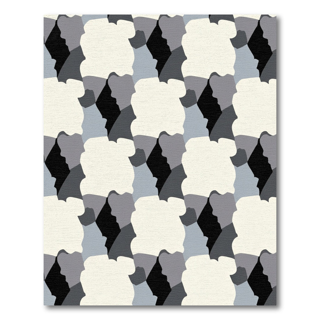 Monochromatic Abstract Profile Collage Rug