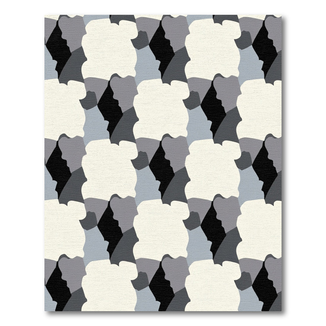 Monochromatic Abstract Profile Collage Rug