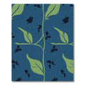 Navy Blue Vine Silhouette Leaf Rug