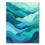 Gradient Blue Wavy Layers Rug
