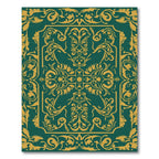 Emerald Gold Ornate Scroll Rug