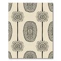 Cream Black Oval Medallion Mandala Rug