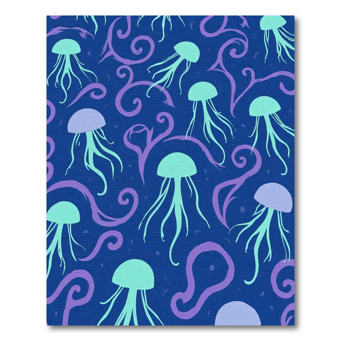 Sea Blue Jellyfish Swirl Rug