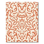 Orange Ivory Organic Abstract Swirl Rug