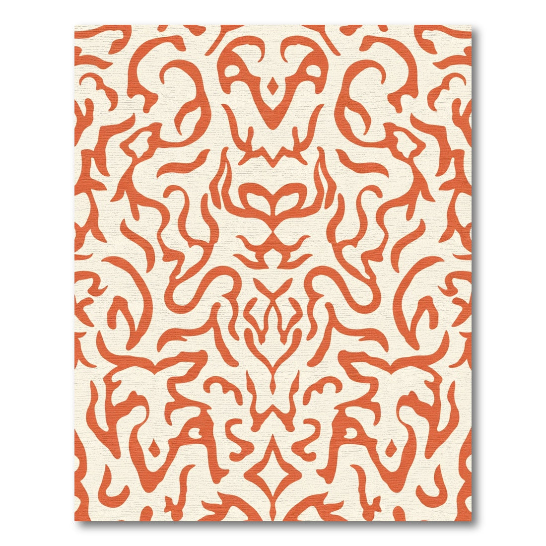 Orange Ivory Organic Abstract Swirl Rug