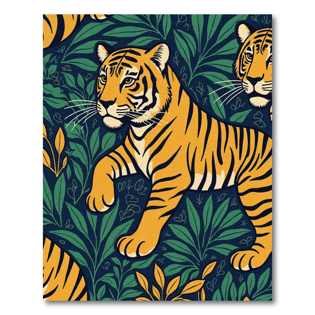 Bold Tiger Jungle Leaf Collection Rug