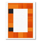 Bold Orange Black Pixelated Frame Rug