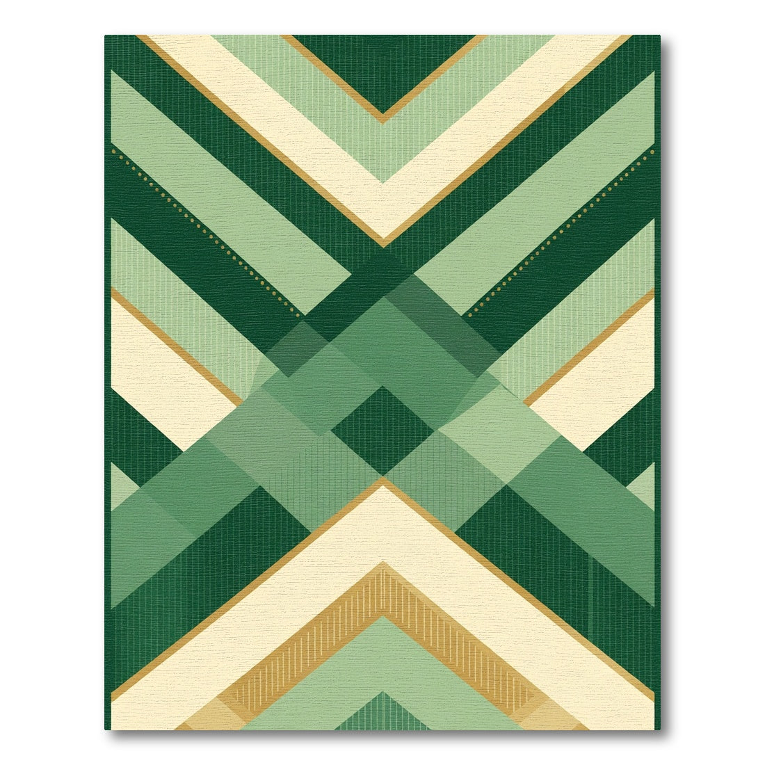 Emerald Chevron Stripe Geometric Rug