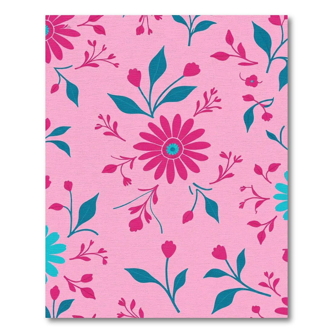 Pink Floral Medallion Swirl Rug