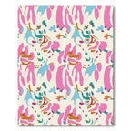 Whimsical Abstract Pink Blue Organic Shapes Rug