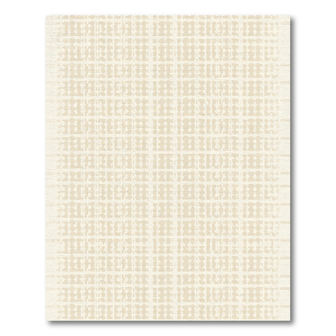 Neutral Faded Checkerboard Grid Rug