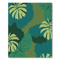 Emerald Teal Tropical Leaf Collage Rug