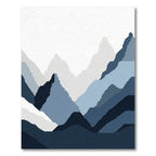 Serene Blue Mountain Landscape Collection Rug